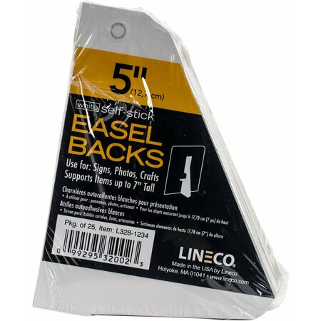 LINECO WHT 5 in. EASEL BACK SNGL WING, 25PK L3281234